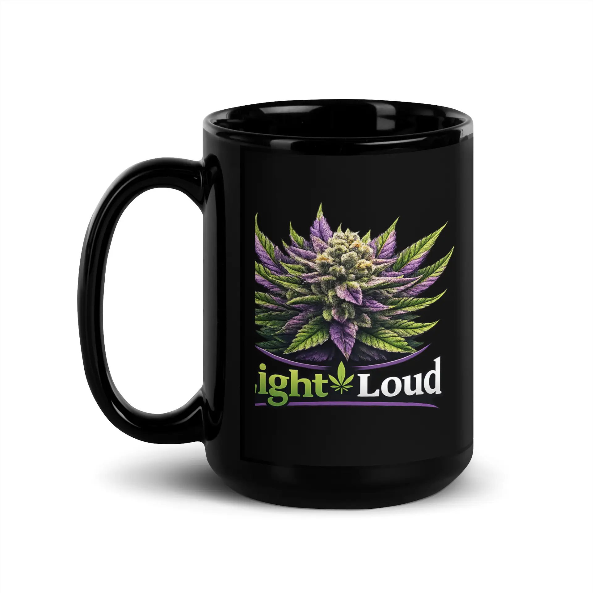 Light Loud Black Glossy Mug - Image 6